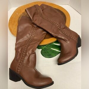 Nicole DEBBIE Faux Leather Knee High Riding Boots